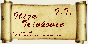 Ilija Trivković vizit kartica